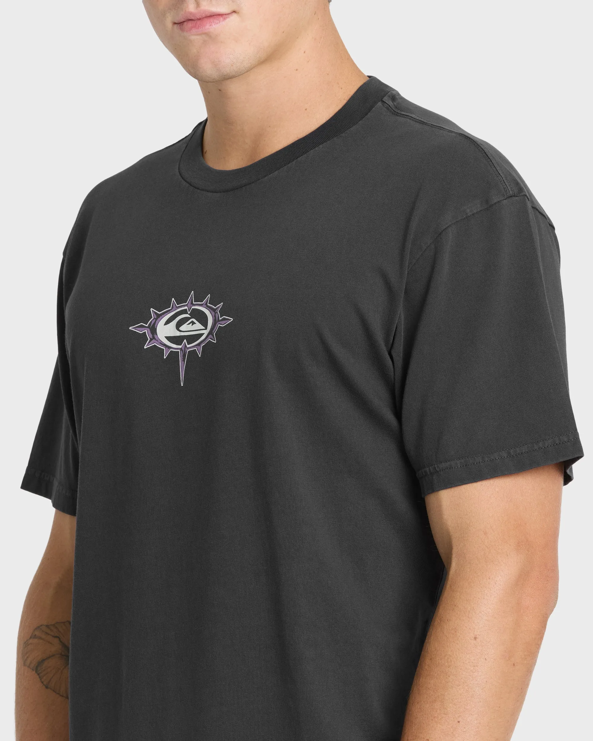 Metal Vision Pigment Dye Short Sleeve Cotton T-Shirt - Phantom sold by Quiksilver product image thumbnail 5