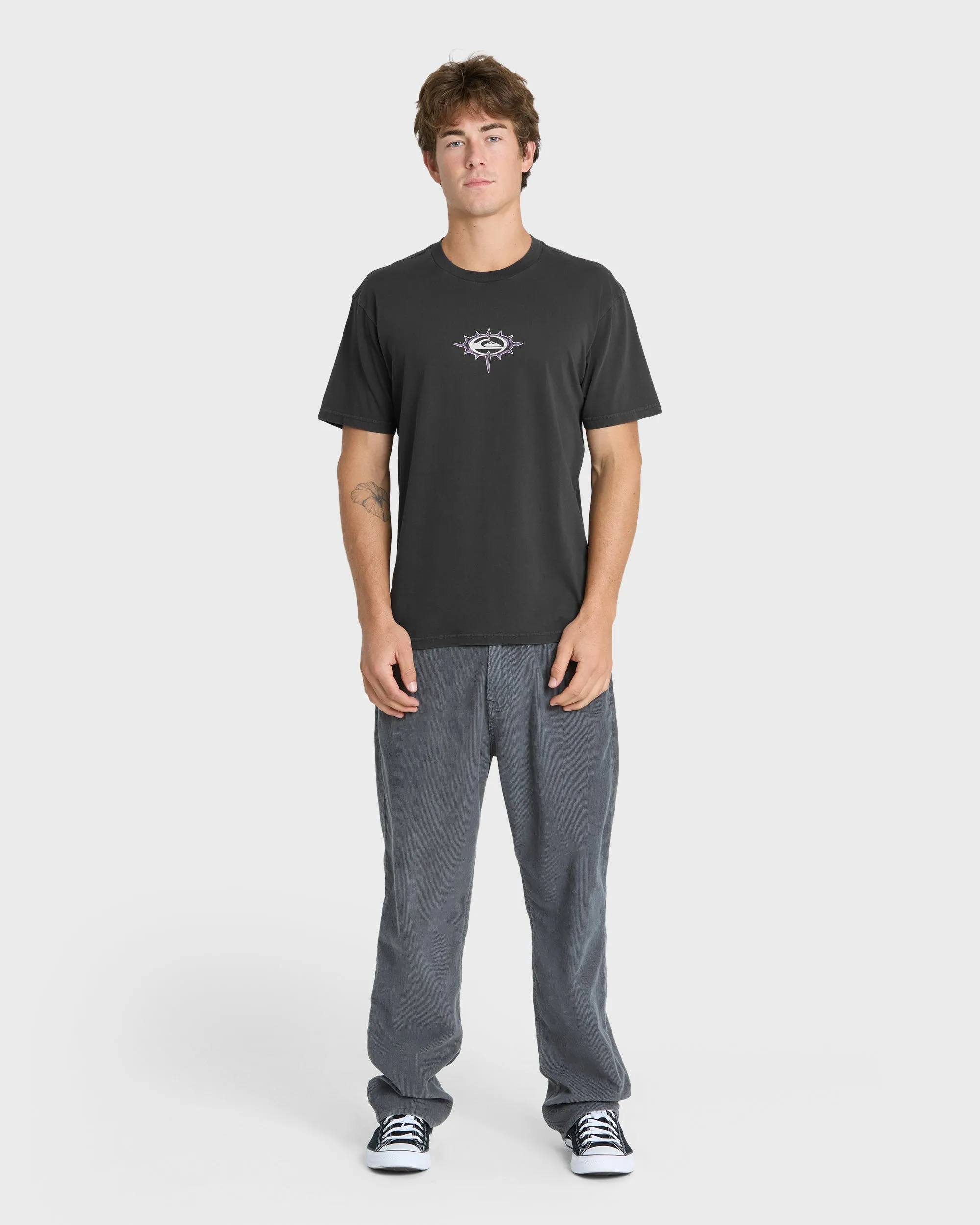 Metal Vision Pigment Dye Short Sleeve Cotton T-Shirt - Phantom sold by Quiksilver product image thumbnail 3