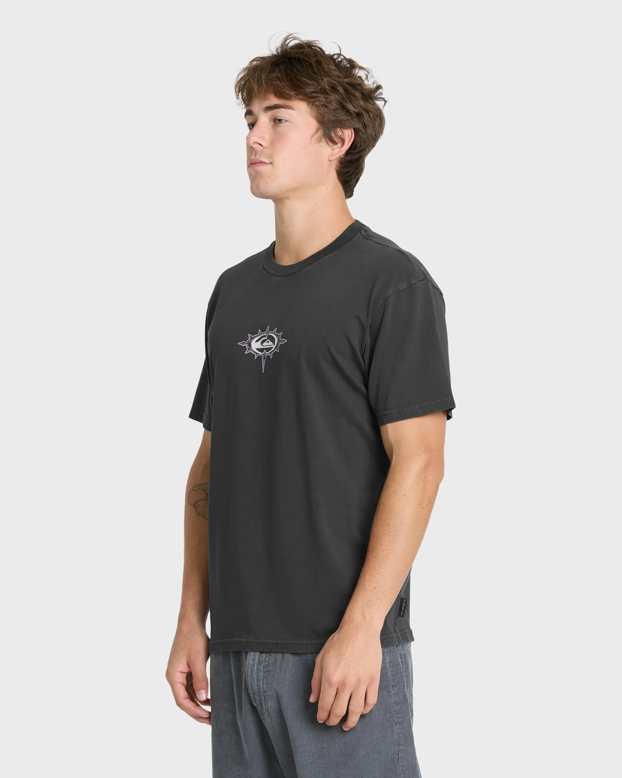 Metal Vision Pigment Dye Short Sleeve Cotton T-Shirt - Phantom sold by Quiksilver product image thumbnail 4