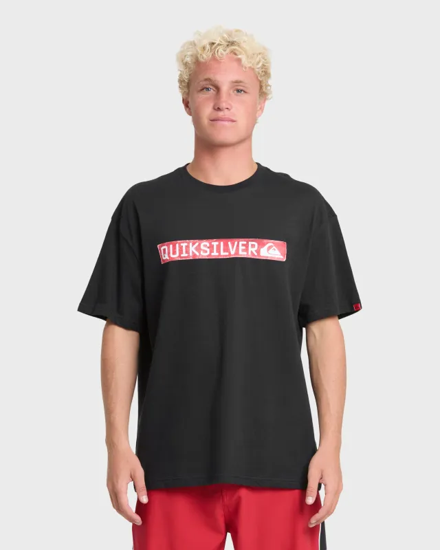 Young Guns Clicker Red Box Short Sleeve Knit T-Shirt - Black made by Quiksilver