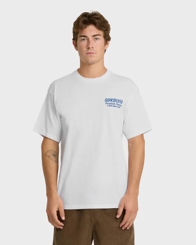 Waterman Roadside Service Classic Short Sleeve Knit T-Shirt - White made by Quiksilver