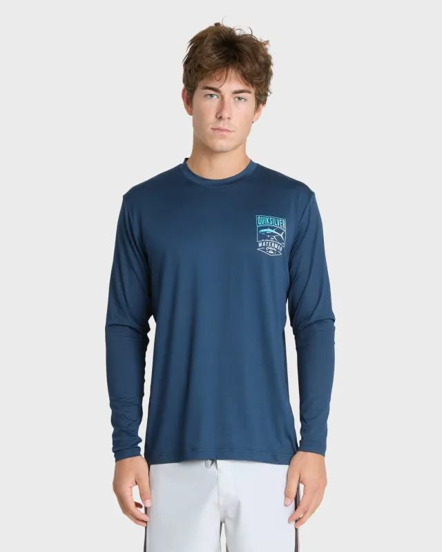 Waterman Gradient Tuna UPF 50 Long Sleeve Surf Tee - Dark Denim made by Quiksilver