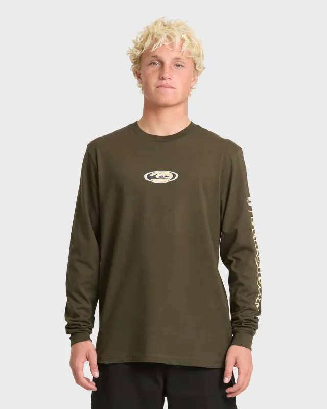 Radiation Long Sleeve Cotton T-Shirt - Grape Leaf made by Quiksilver