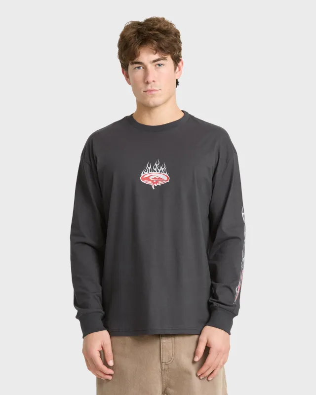 Dragon Slayer Mercury Long Sleeve Cotton T-Shirt - Phantom made by Quiksilver