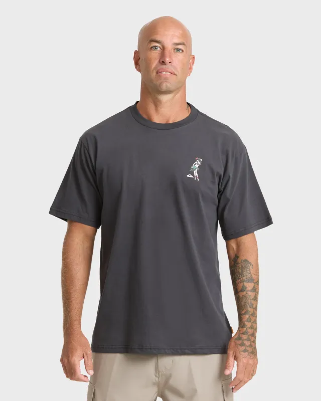 Waterman Mele Kalikimaka Short Sleeve Cotton T-Shirt - Phantom made by Quiksilver