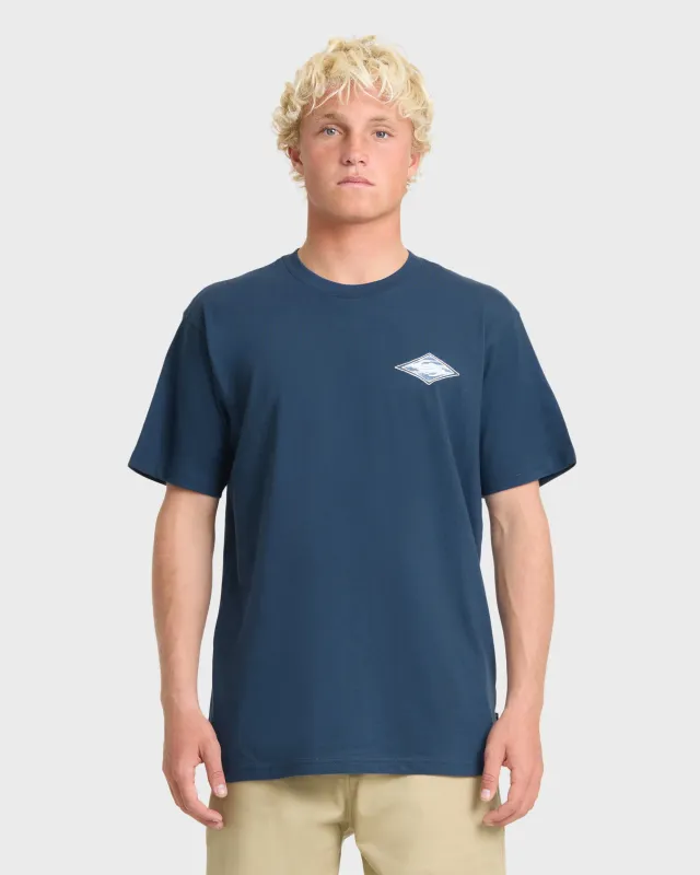 Fun Zone Classic Short Sleeve Cotton T-Shirt - Dark Denim made by Quiksilver