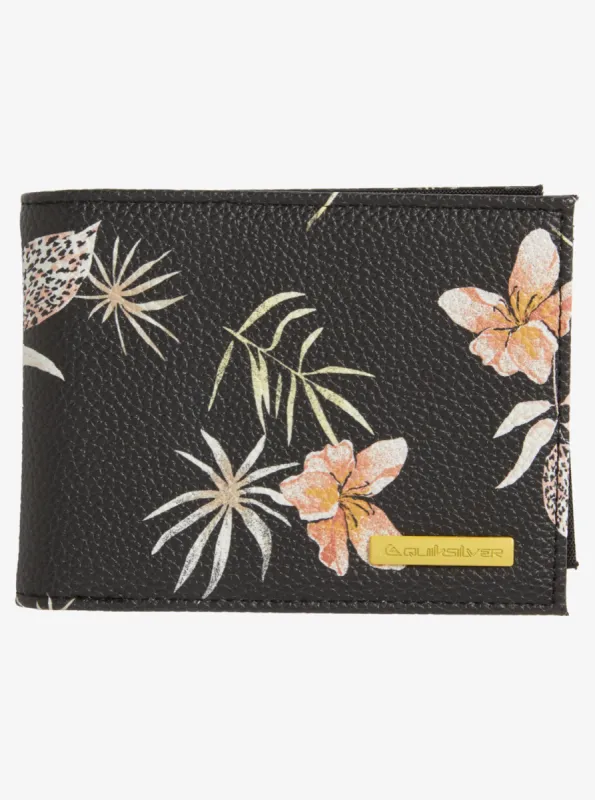 Freshness Tri-Fold Wallet - Black Tropical Floral Ss sold by Quiksilver