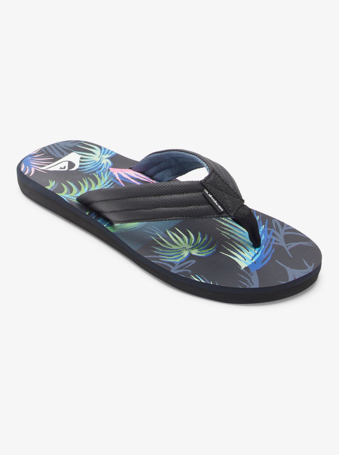 Carver Print Sandals - Black/Black/Blue sold by Quiksilver
