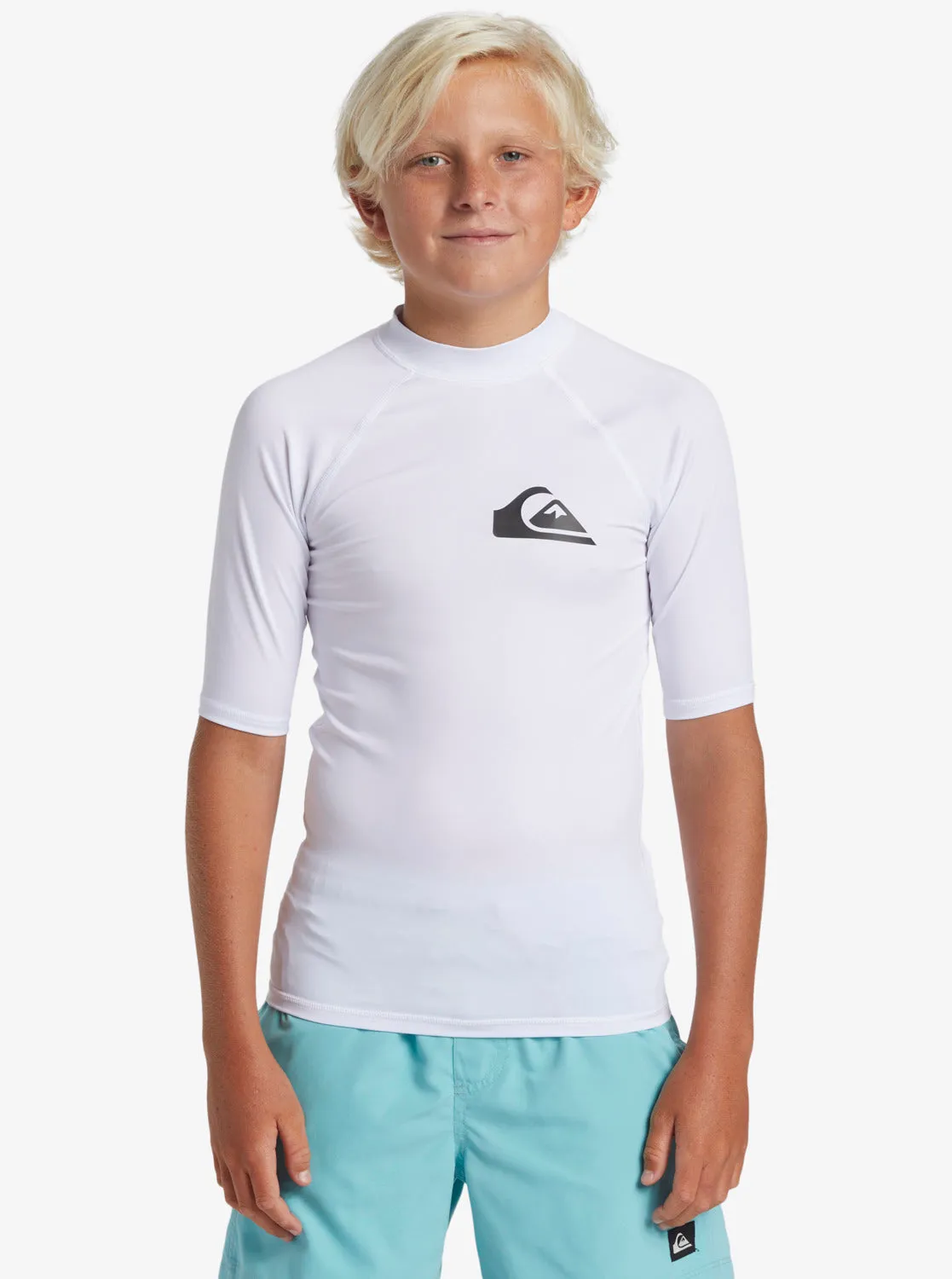 Boys 8-16 Everyday UPF 50 Short Sleeve Rashguard - White sold by Quiksilver
