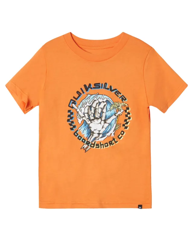 Boys 8-16 Shaka Bones Kt0 T-Shirt - Celosia Orange made by Quiksilver