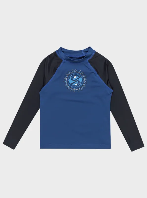 Boys 2-7 Everyday UPF 50 Long Sleeve Rashguard - Black/Blue sold by Quiksilver