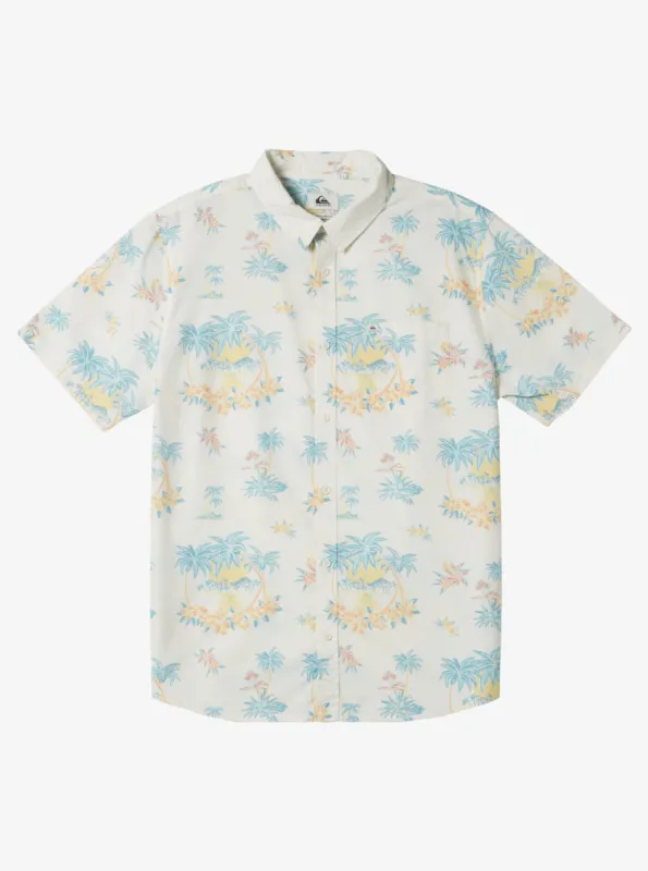 Palm Spritz Short Sleeve Woven Shirt - Snow White Palm Spritz sold by Quiksilver