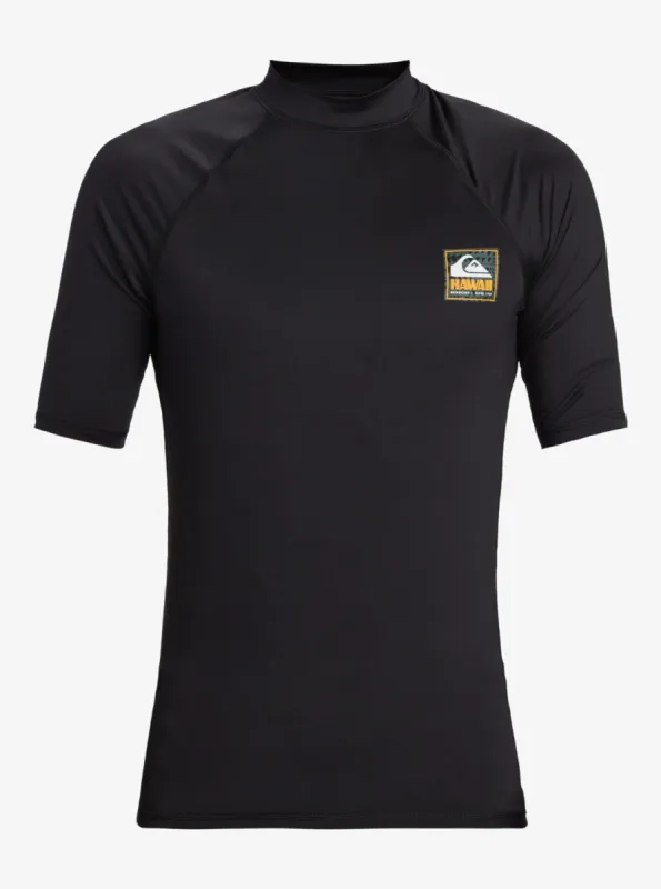 Hawaii Badge UPF50 Short Sleeve Rashguard - Black sold by Quiksilver