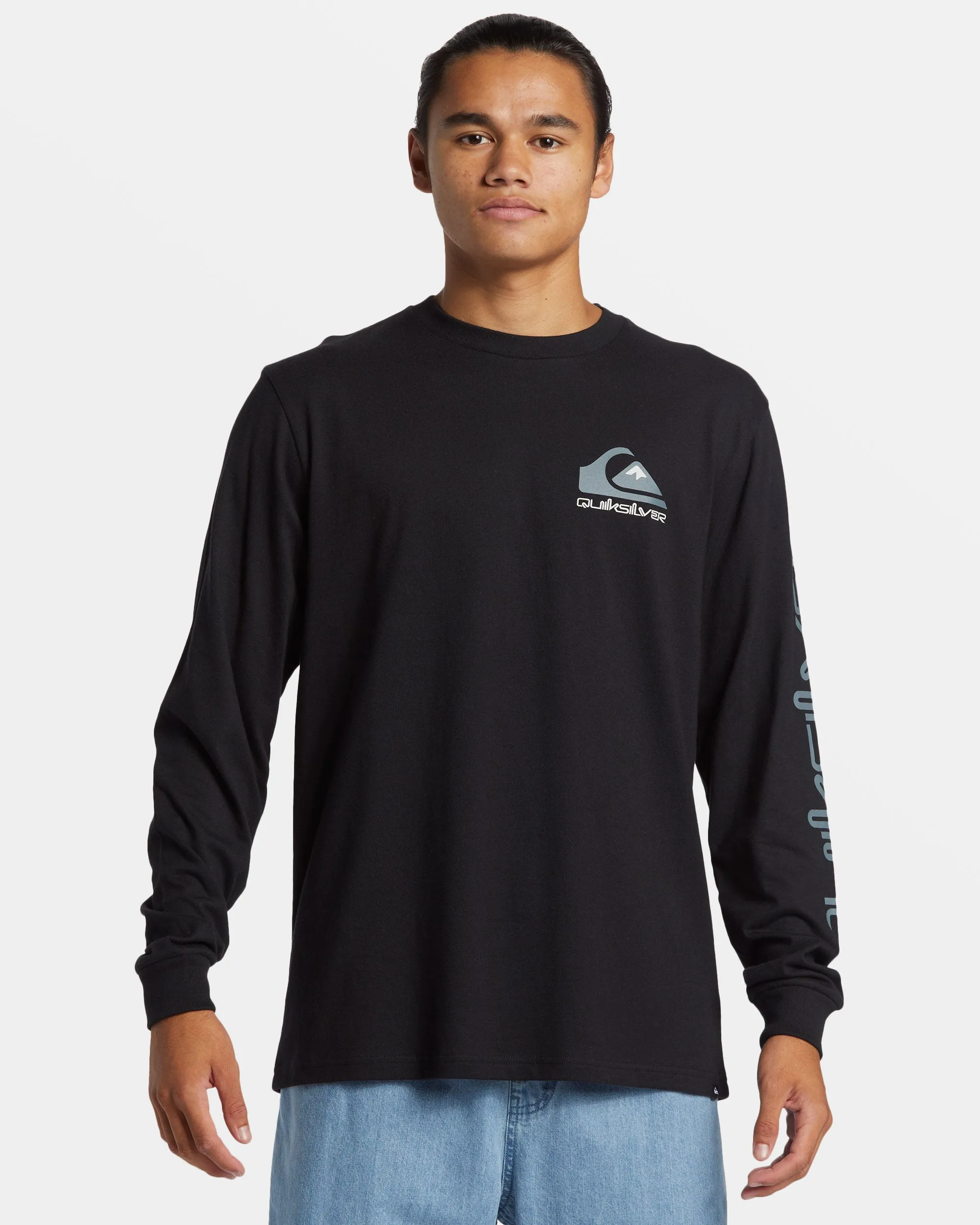 Comp Logo Long Sleeve T-Shirt - Black sold by Quiksilver