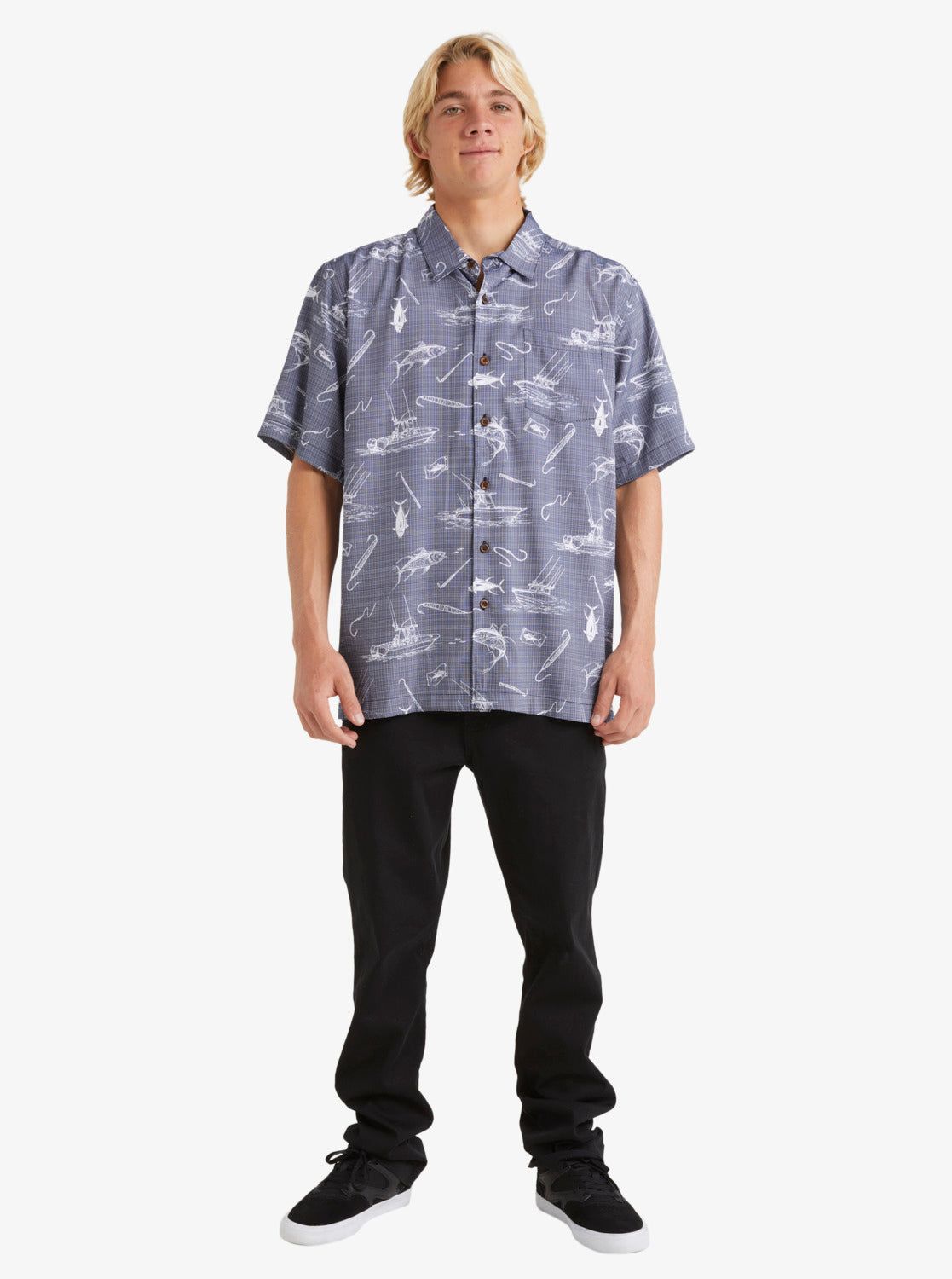 Waterman Line Spinner Short Sleeve Shirt - Medieval Blue Line Spinner sold by Quiksilver product image thumbnail 4