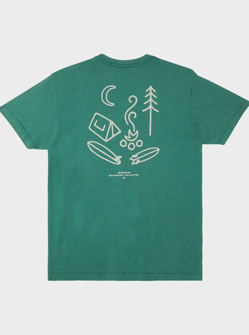 Waterman Campgrounds T-Shirt - Smoke Pine Heather sold by Quiksilver