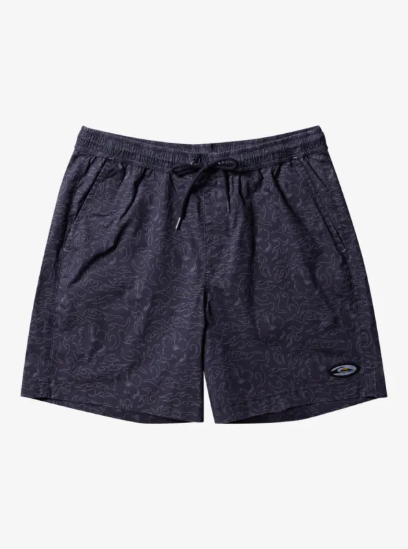 Saturn Taxer 18" Elastic Shorts - Tarmac Tribal Floral made by Quiksilver