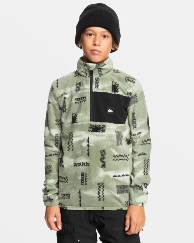 Boys 8-16 Aker Half-Zip Sweatshirt - Shadow Checks Desert Sage sold by Quiksilver