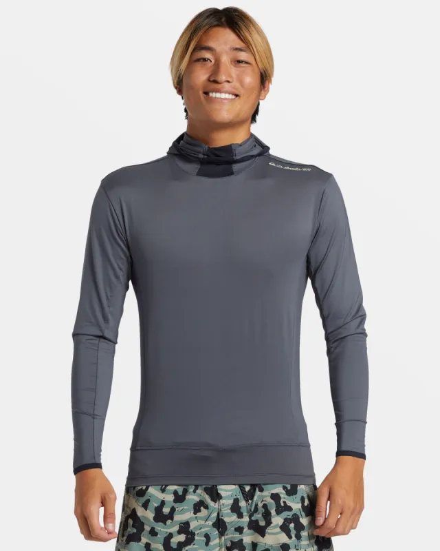 Highline UPF 50 Hooded Long Sleeve Rashguard - Iron Gate sold by Quiksilver