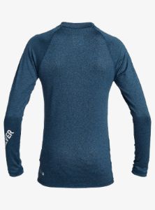 Boys 8-16 All Time Long Sleeve Upf 50 Rashguard - Majolica Blue Heather sold by Quiksilver