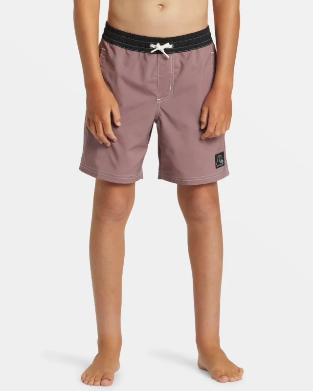 Boys 8-16 Original Straight Leg 15" Swim Trunks - Grape Shake made by Quiksilver