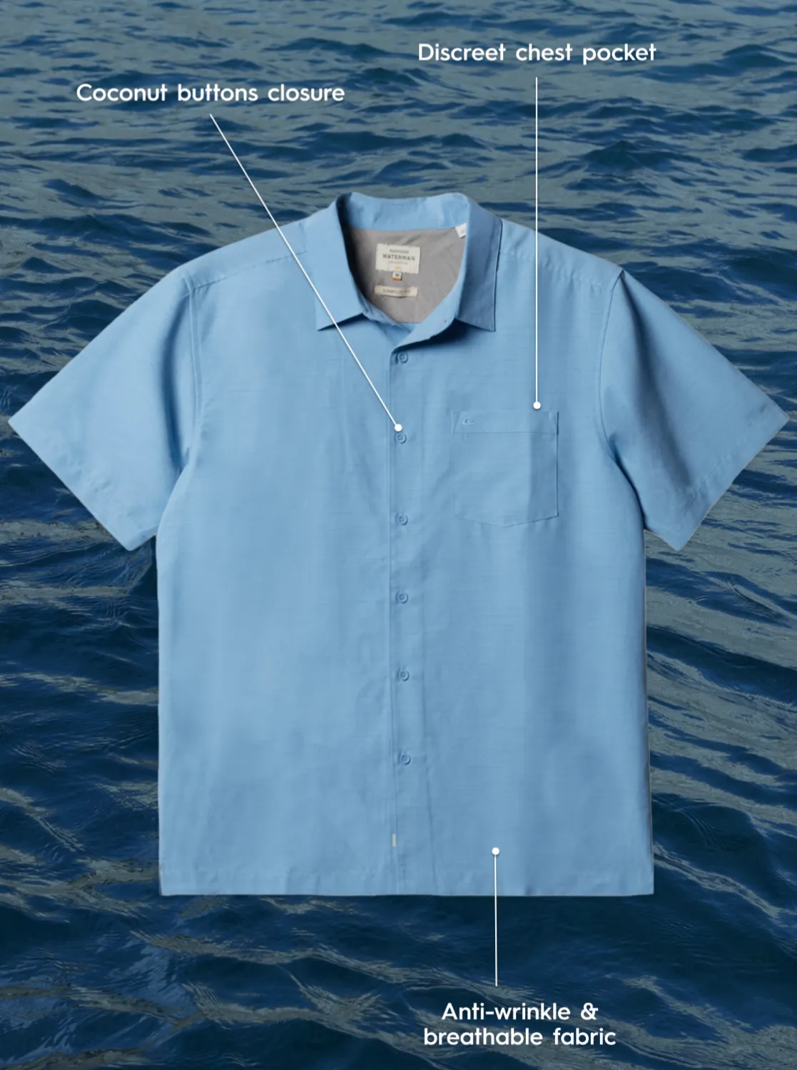 Waterman Centinela Premium Anti-Wrinkle Shirt - Mango sold by Quiksilver product image thumbnail 3