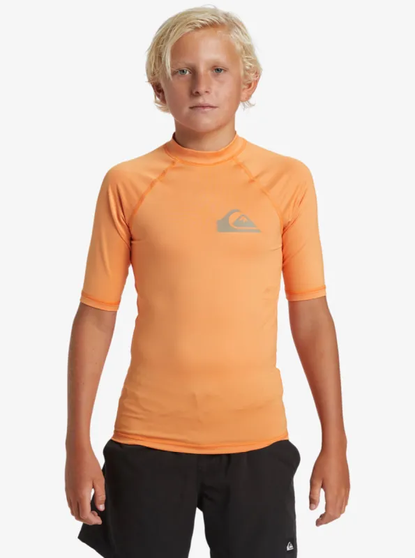 Boys 8-16 Everyday UPF 50 Short Sleeve Rashguard - Tangerine sold by Quiksilver