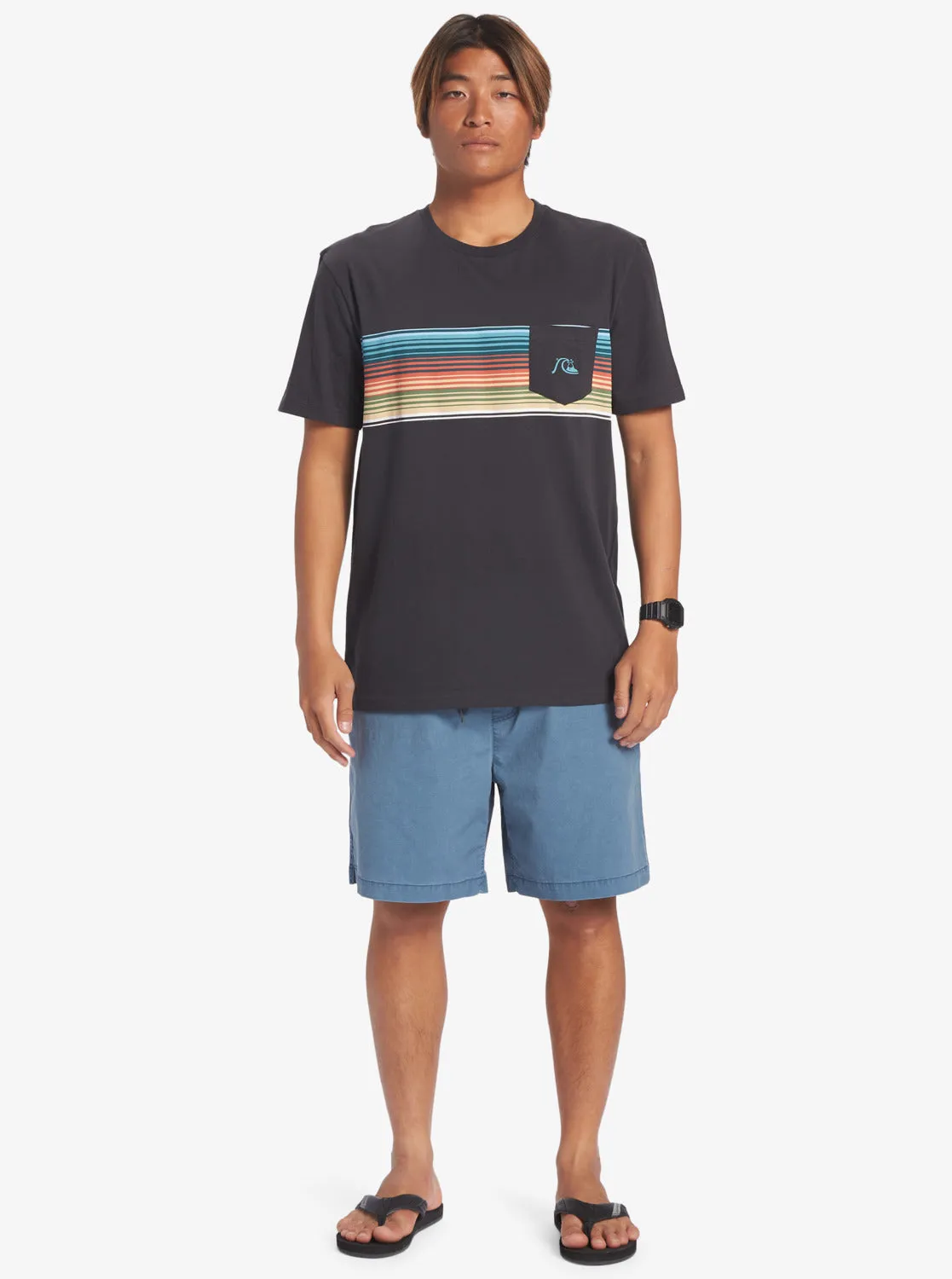 Swell Vision Stripe Pocket T-Shirt - Tarmac sold by Quiksilver product image thumbnail 4