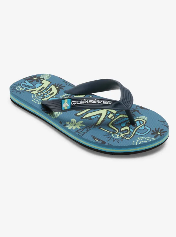 Boys 8-16 Molokai Flip-Flops - Black/Green/Blue sold by Quiksilver