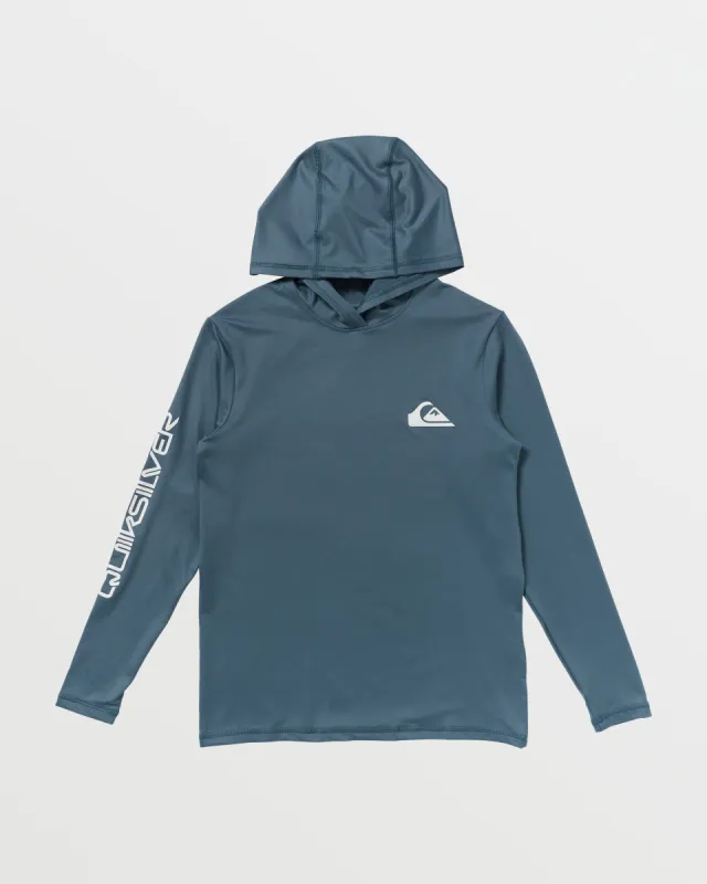 Boys 8-16 Omni Session Hooded UPF 50 Rashguard - Bering Sea sold by Quiksilver