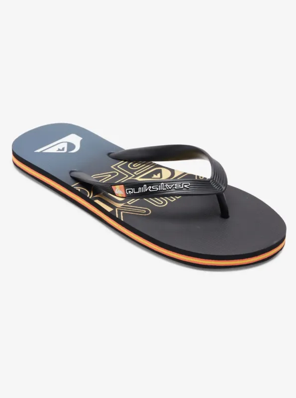 Molokai Wordblock Flip-Flops - Black/Black/Orange sold by Quiksilver