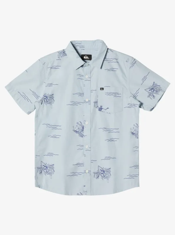 Boys 8-16 Get Cracking Short Sleeve Shirt - Celestial Blue sold by Quiksilver