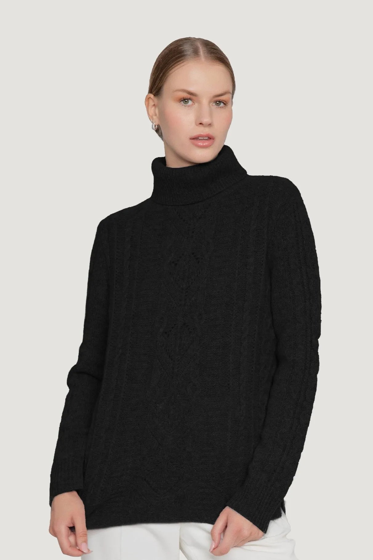 Cashmere Cable Knit Turtleneck sold by Quinn product image thumbnail 2