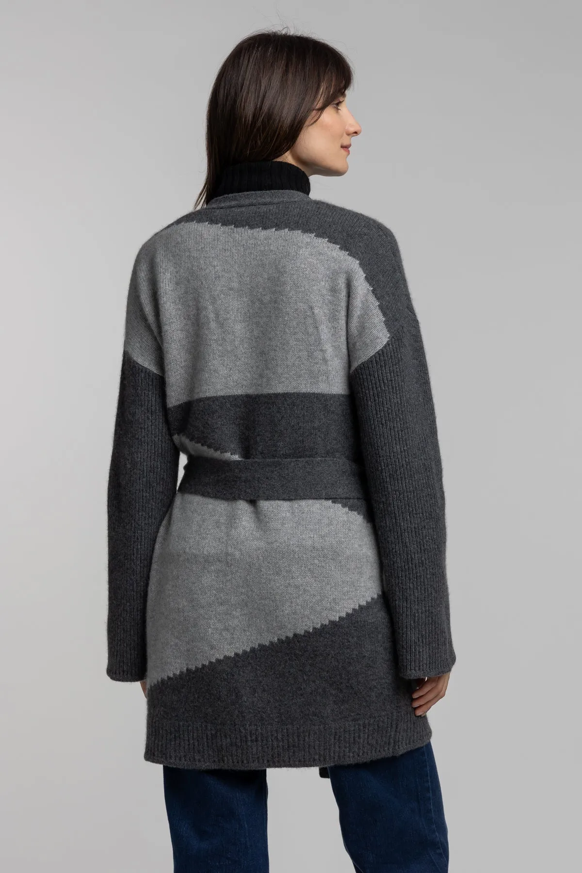 Cashmere Knit Intarsia Coatigan sold by Quinn product image thumbnail 3