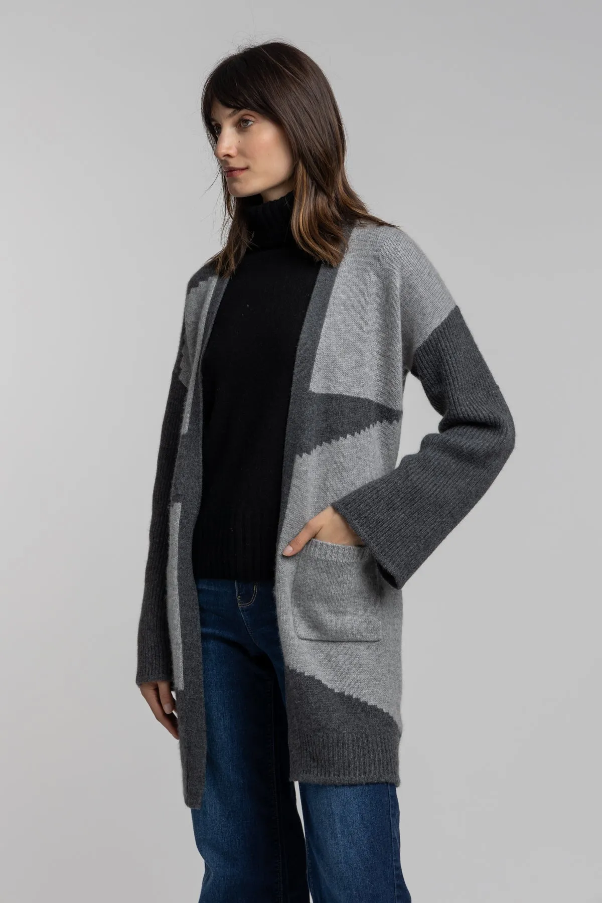 Cashmere Knit Intarsia Coatigan sold by Quinn product image thumbnail 2