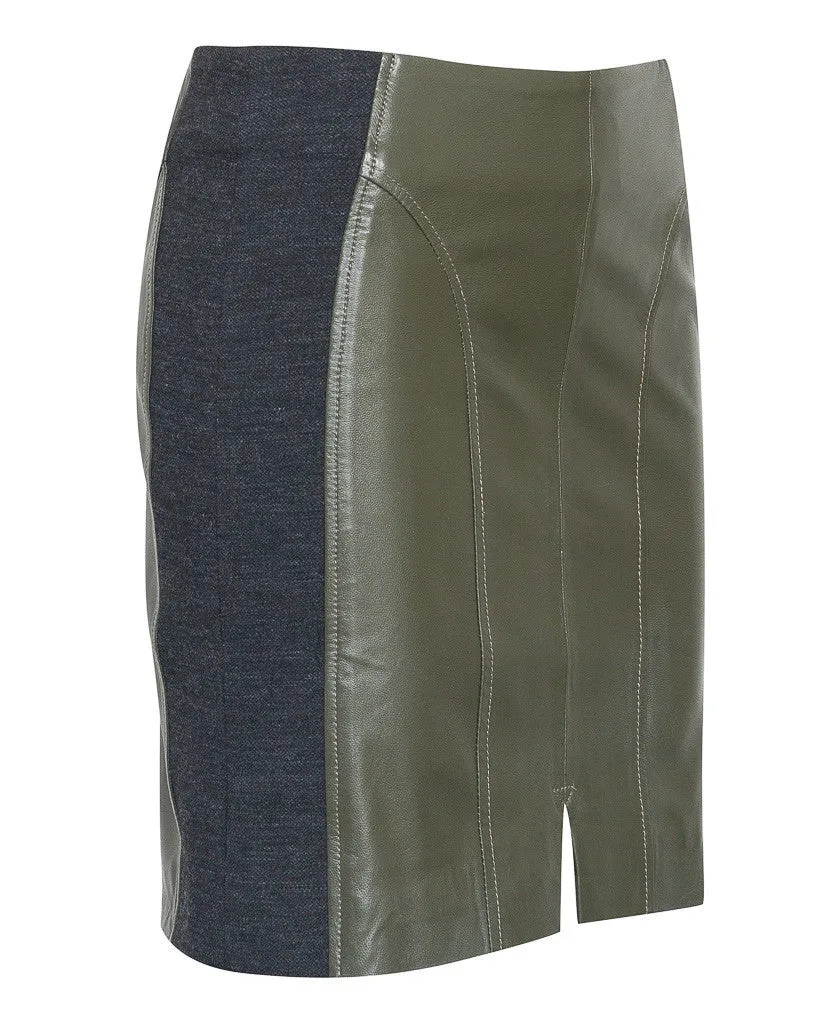 Emily Mixed Media Leather Skirt sold by Quinn product image thumbnail 2