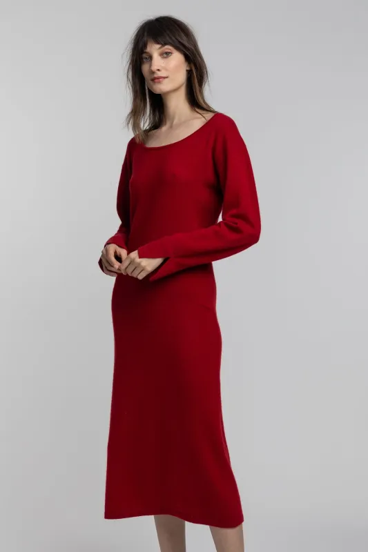 Boat Neck Midi Cashmere Dress sold by Quinn