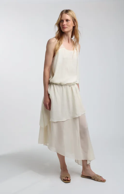 Tiered Midi Drop Waist Dress sold by Quinn