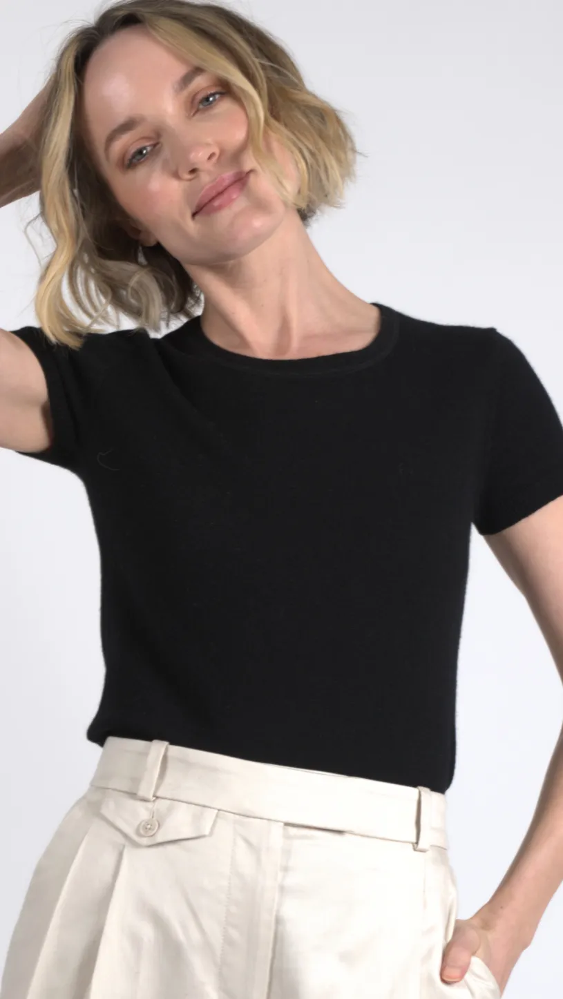 Cashmere Short Sleeve Crewneck sold by Quinn