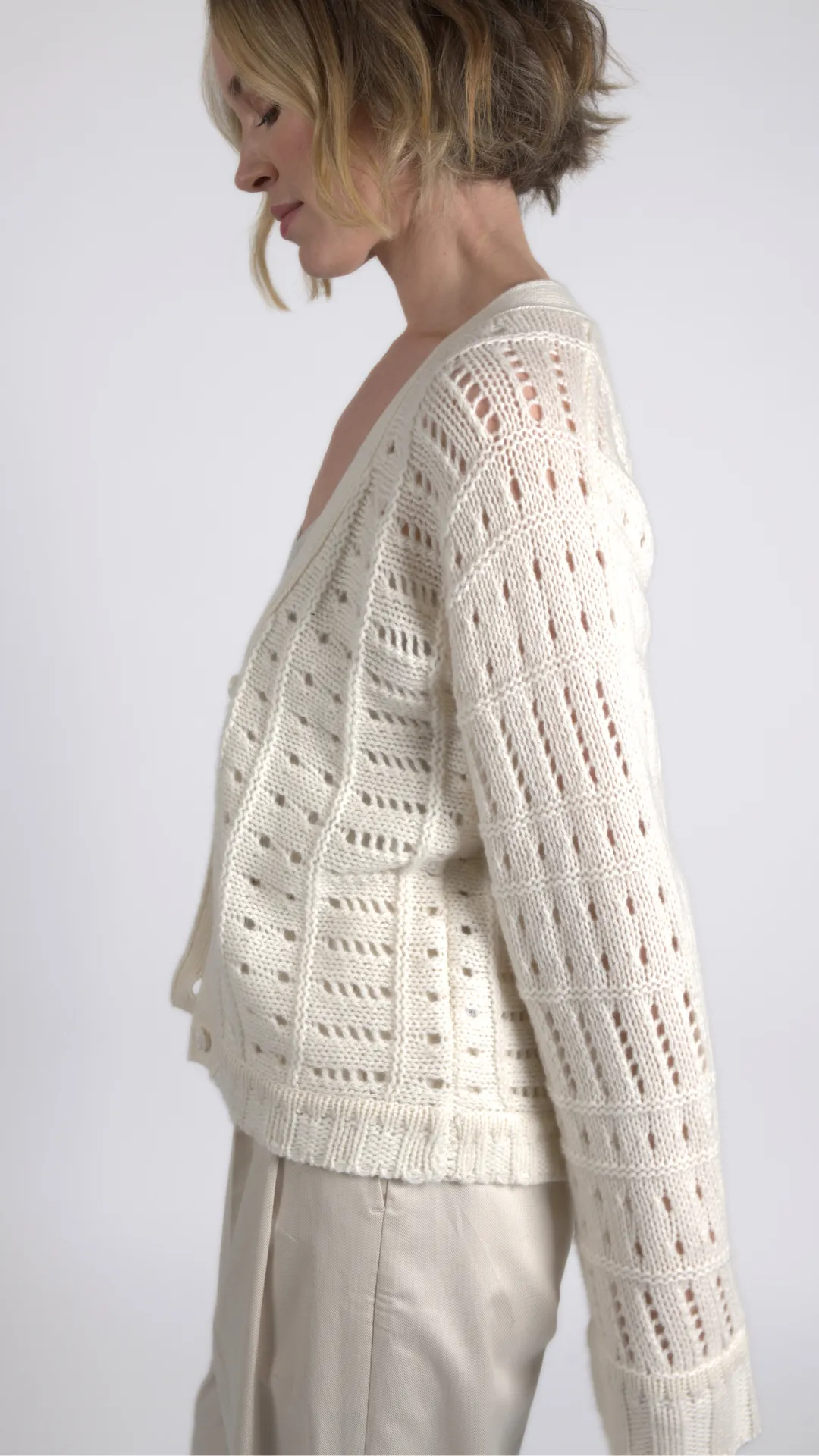 Cashmere Crochet Cardigan sold by Quinn product image thumbnail 3