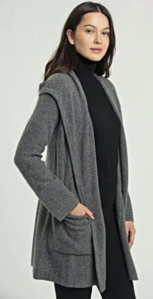 Cashmere Hooded Coatigan sold by Quinn product image thumbnail 3