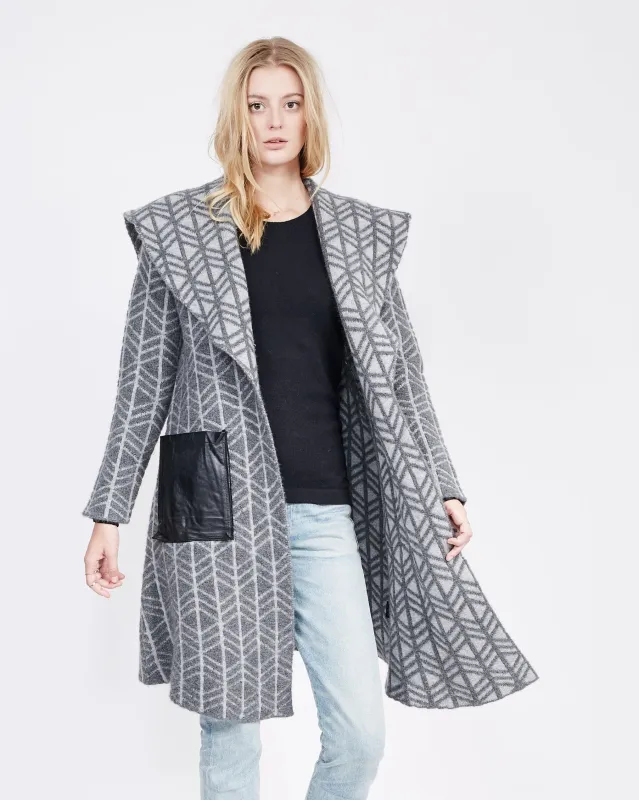 Cashmere Jacquard Coatigan made by Quinn