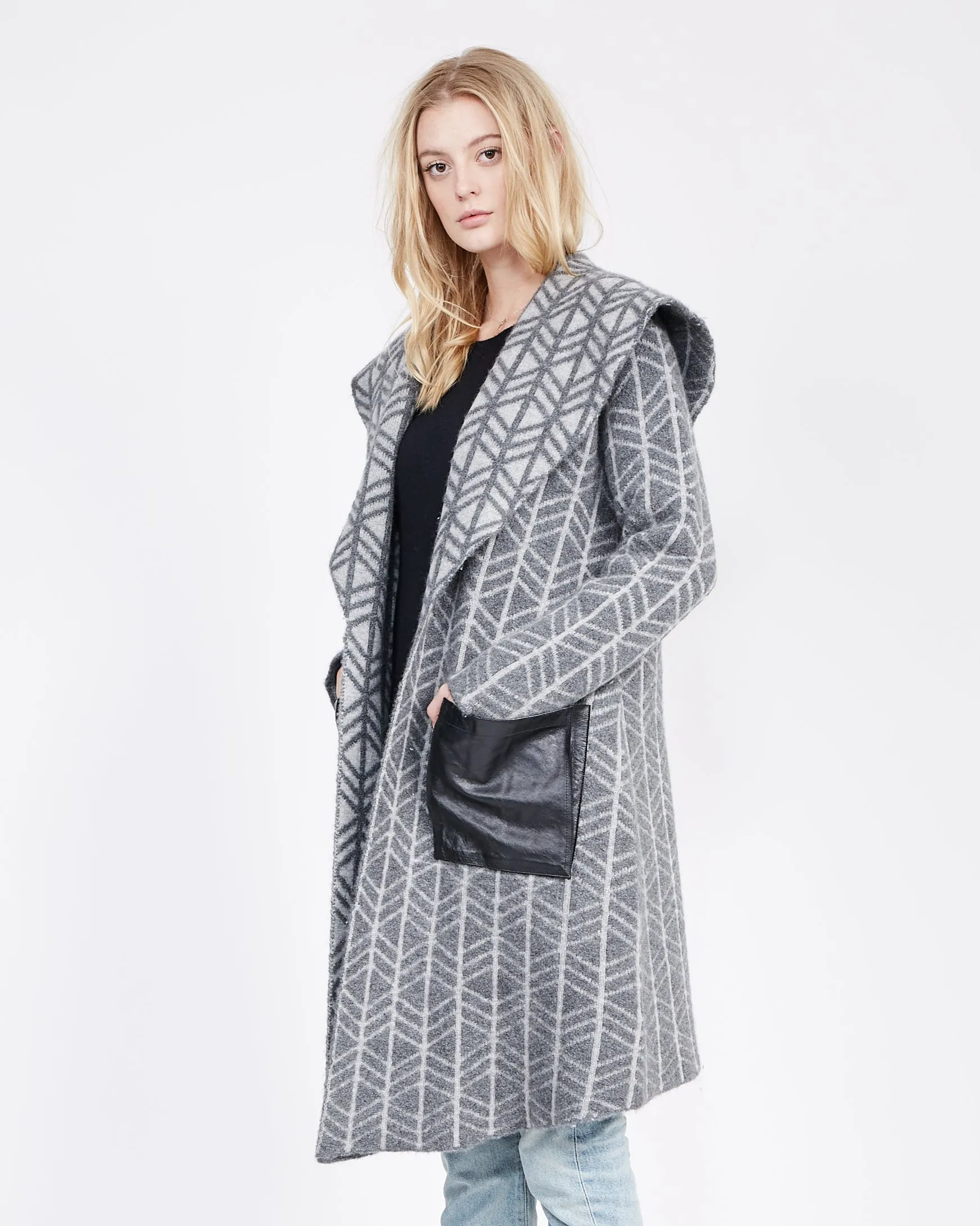 Cashmere Jacquard Coatigan sold by Quinn product image thumbnail 3