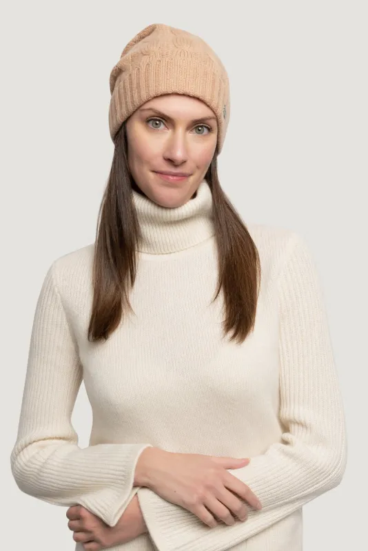 Cashmere Cable Beanie sold by Quinn