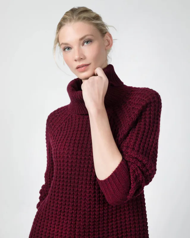 Cashmere Waffle Stitch Turtleneck sold by Quinn
