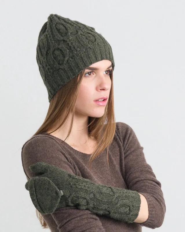 CASHMERE CABLE HAT sold by Quinn