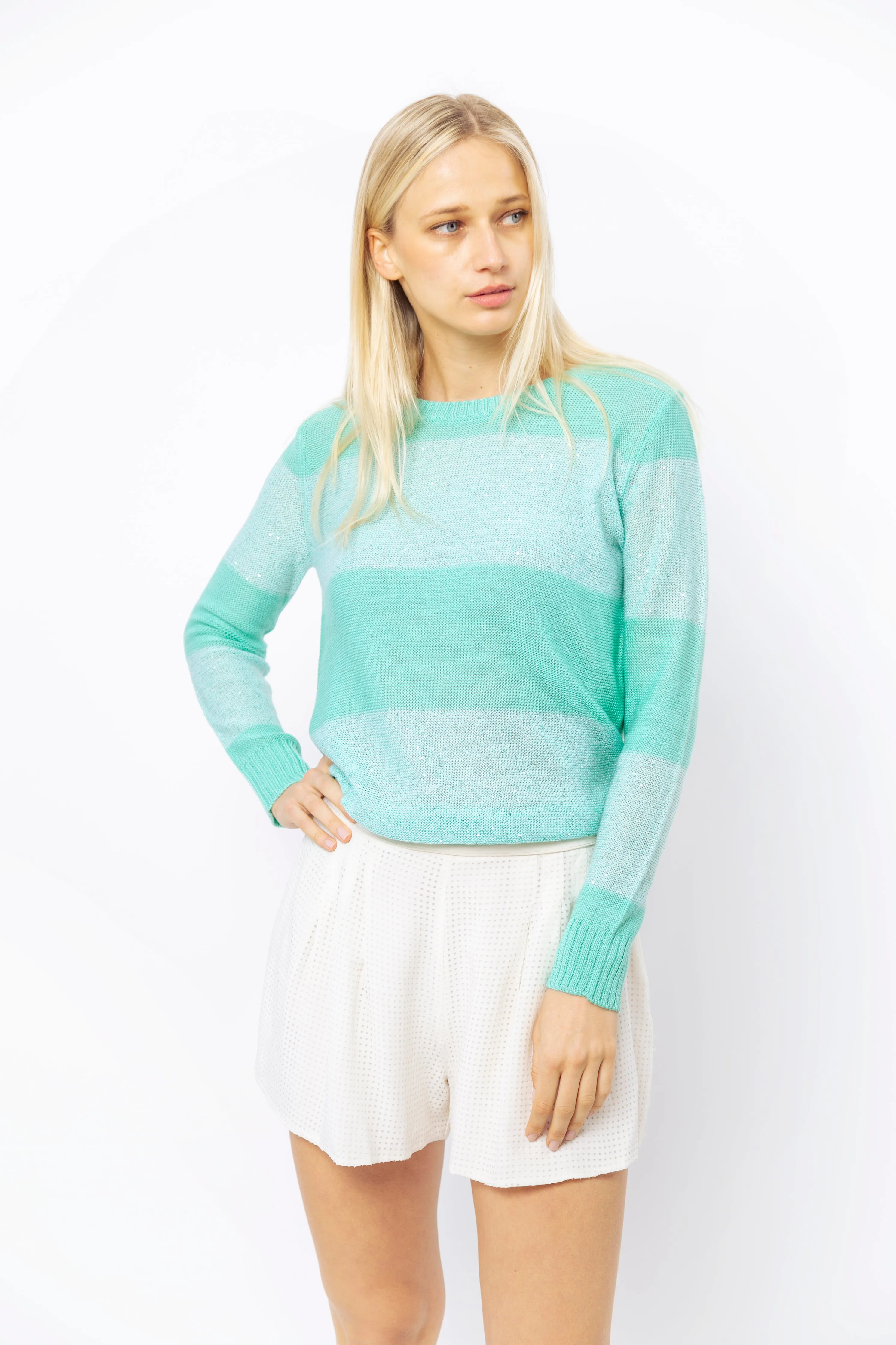 Sequin Stripe Crew sold by Quinn product image thumbnail 3