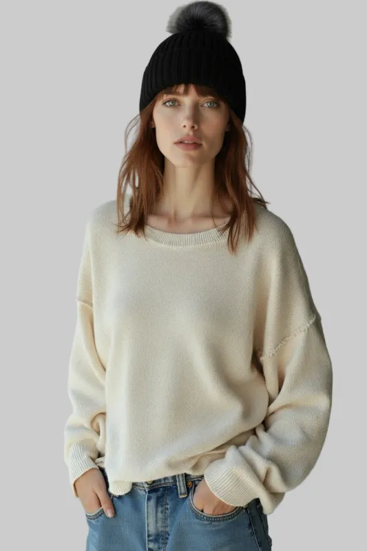 Cashmere Pom Pom Beanie sold by Quinn