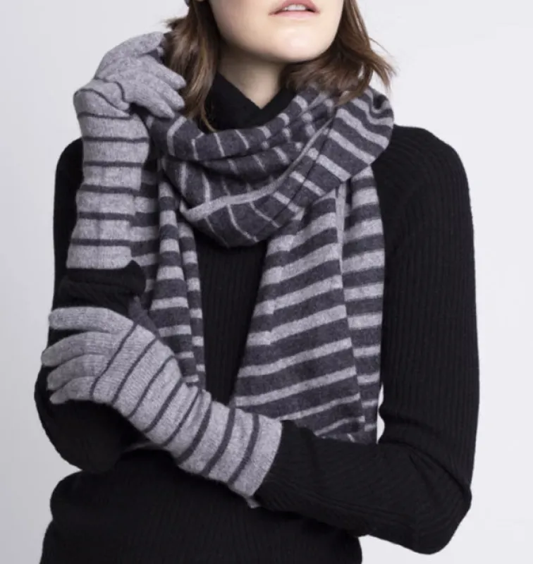 Blake Cashmere Striped Gloves sold by Quinn