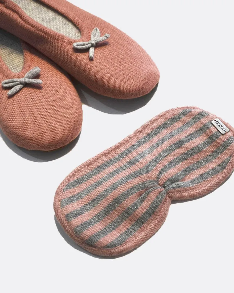 Cashmere Slippers & Eyemask Set sold by Quinn
